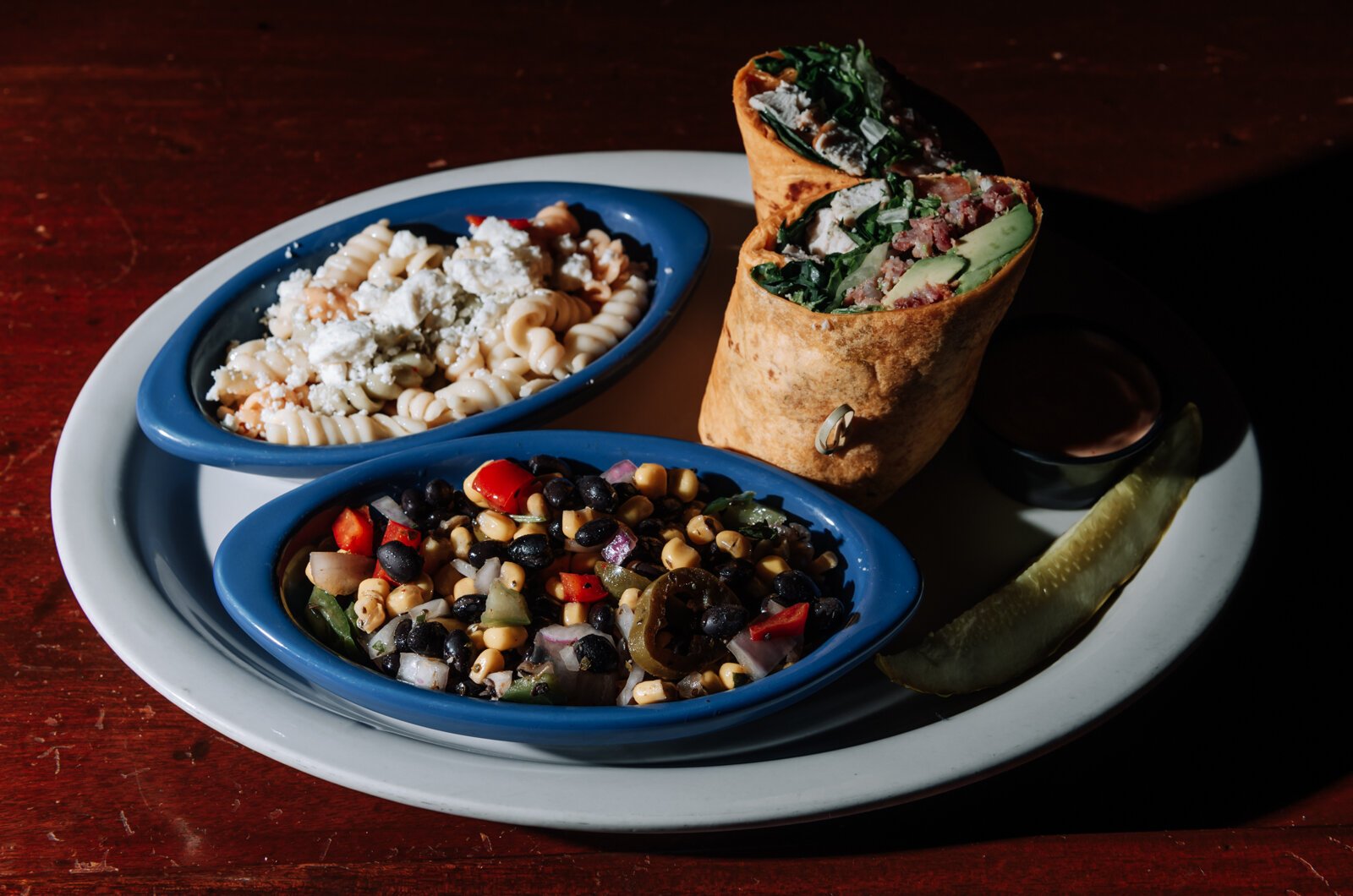 The Santa Fe Veggie, Black Bean Salad & Mediterranean Salad at Henry's Restaurant, 536 W. Main St.