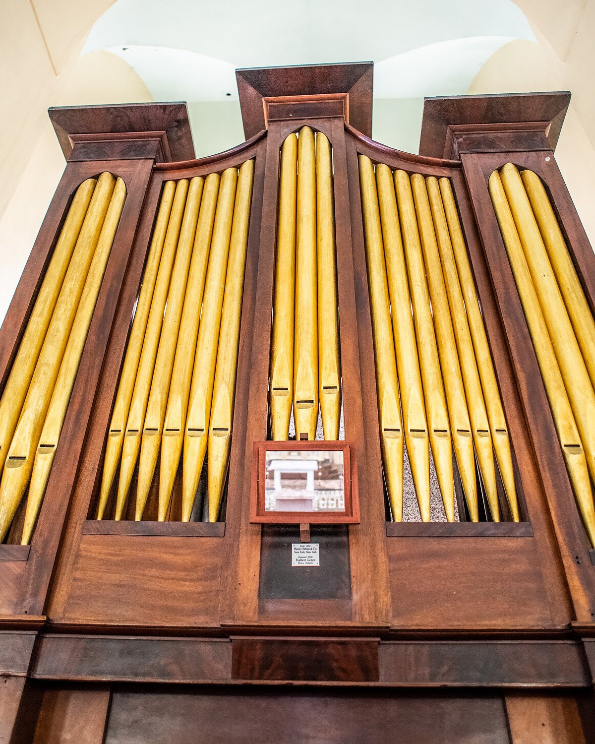 The 1840s organ in St. Patrick's Catholic Church.