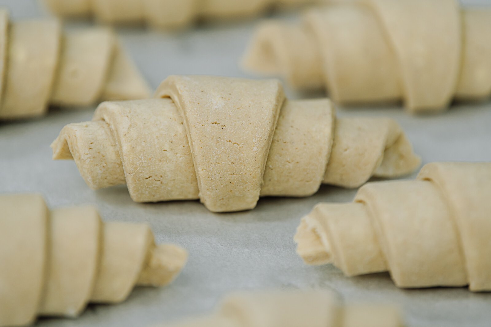 Croissants ready for the oven at Good Bread for All.