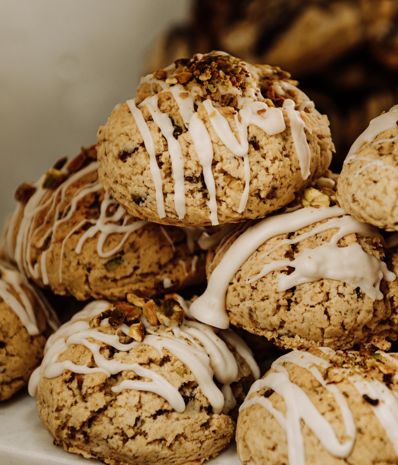 Pistachio White Chocolate Scones