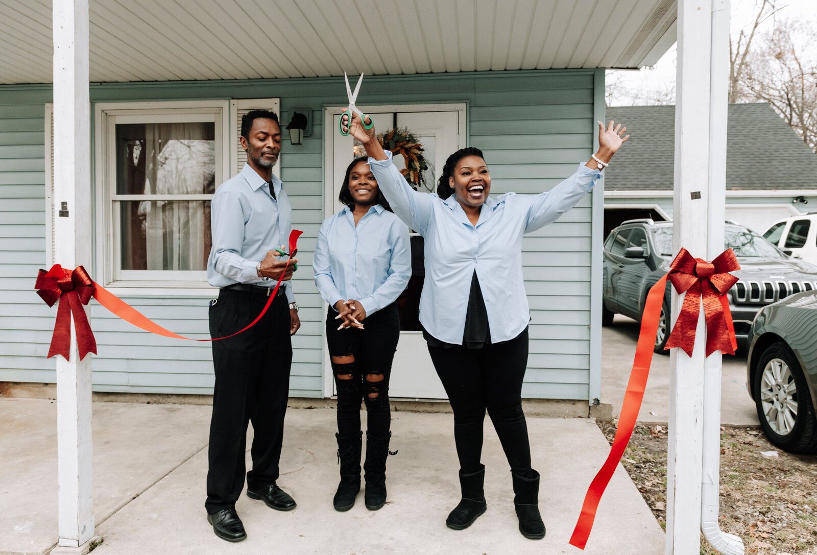 Regenia, Edward and daughter Lauryn Jones during the open house and ribbon cutting of Hands on Haven Inc.