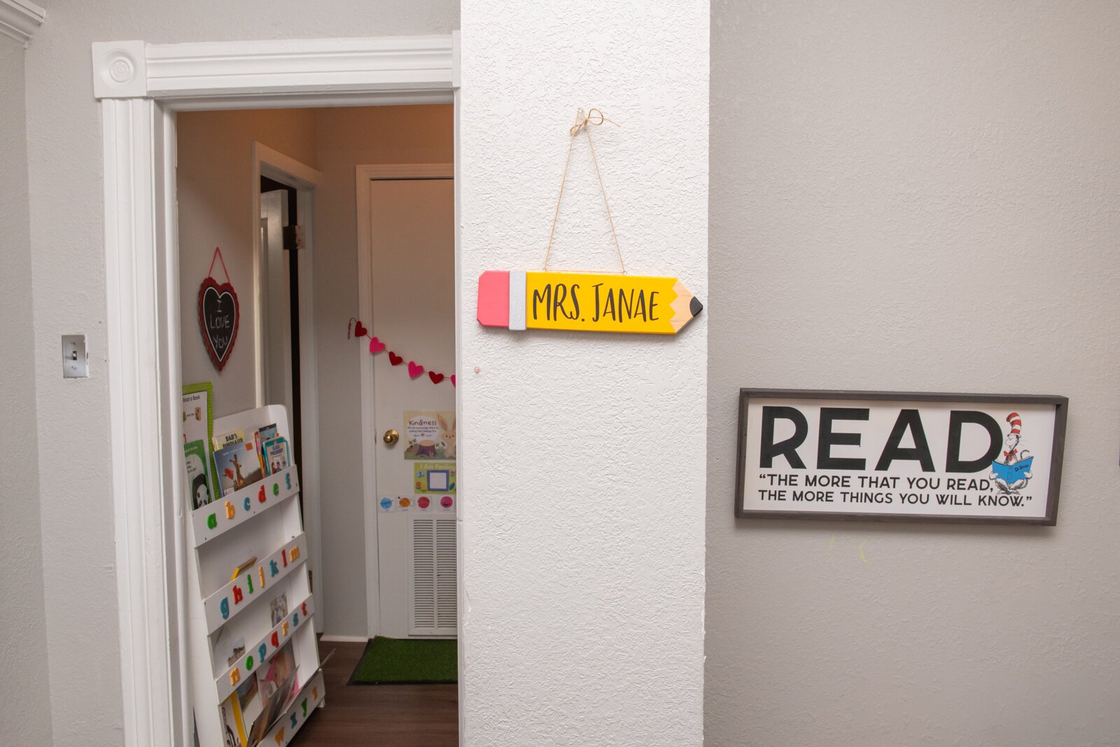 Decor at Little Achievers Childcare Kindergarten Prep on South Calhoun, owned by Janae Dubose.