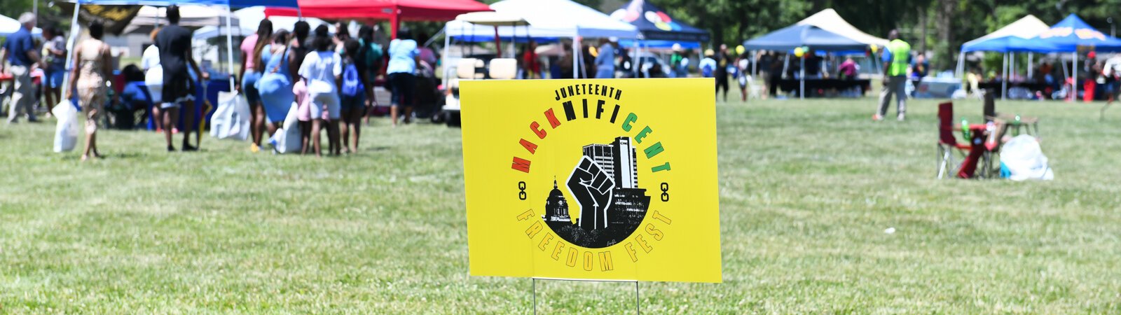  Celebrations are underway during the Juneteenth Macknificent Freedom Fest at McMillen Park on June 18, 2022.