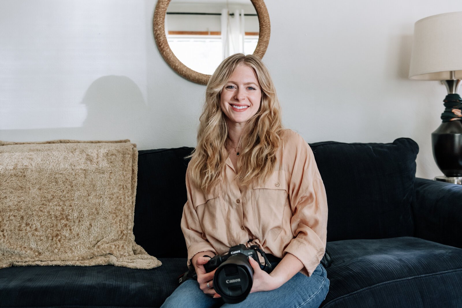 Portrait of Jordan Bishop, an employee at Bowen Center at her home.