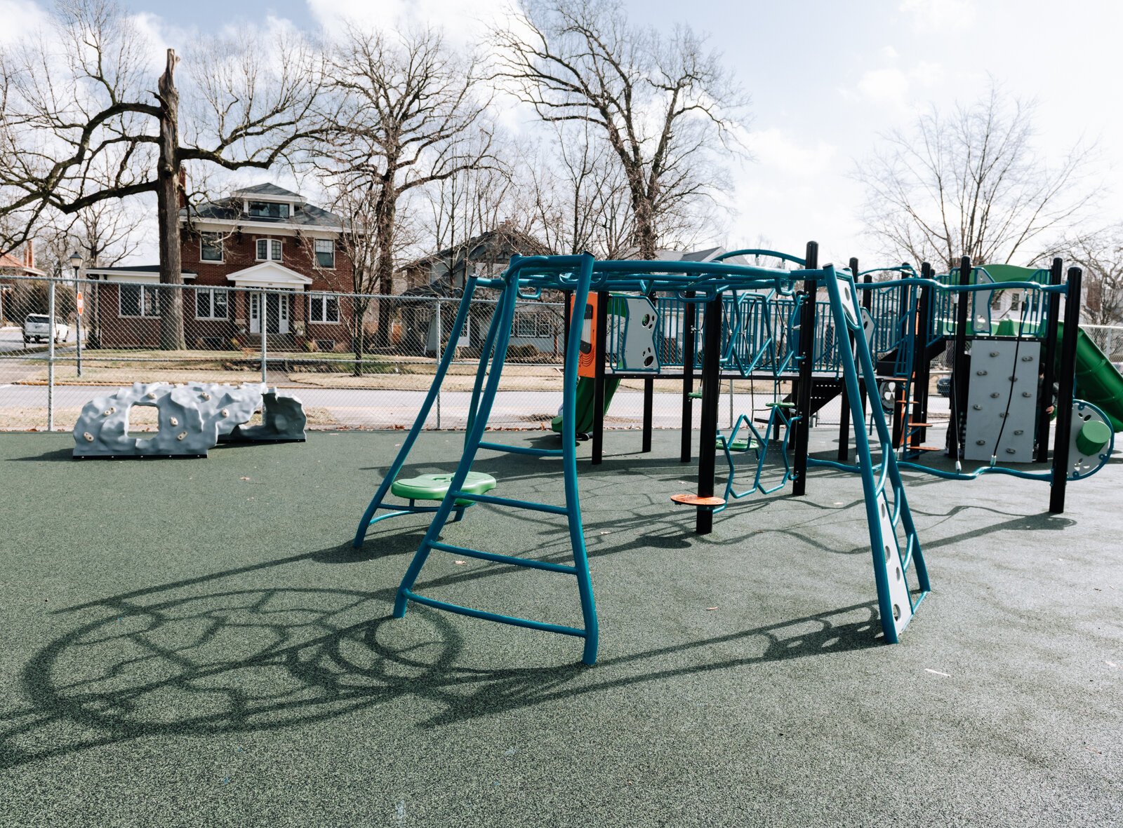 Playground equipment at Forest Park Elementary School.