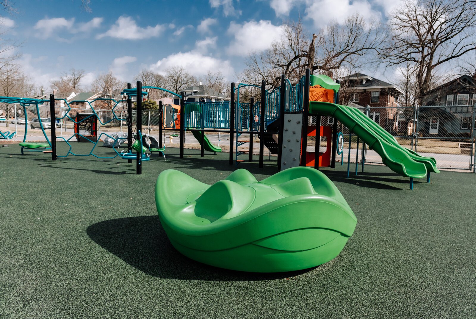 Playground equipment at Forest Park Elementary School.