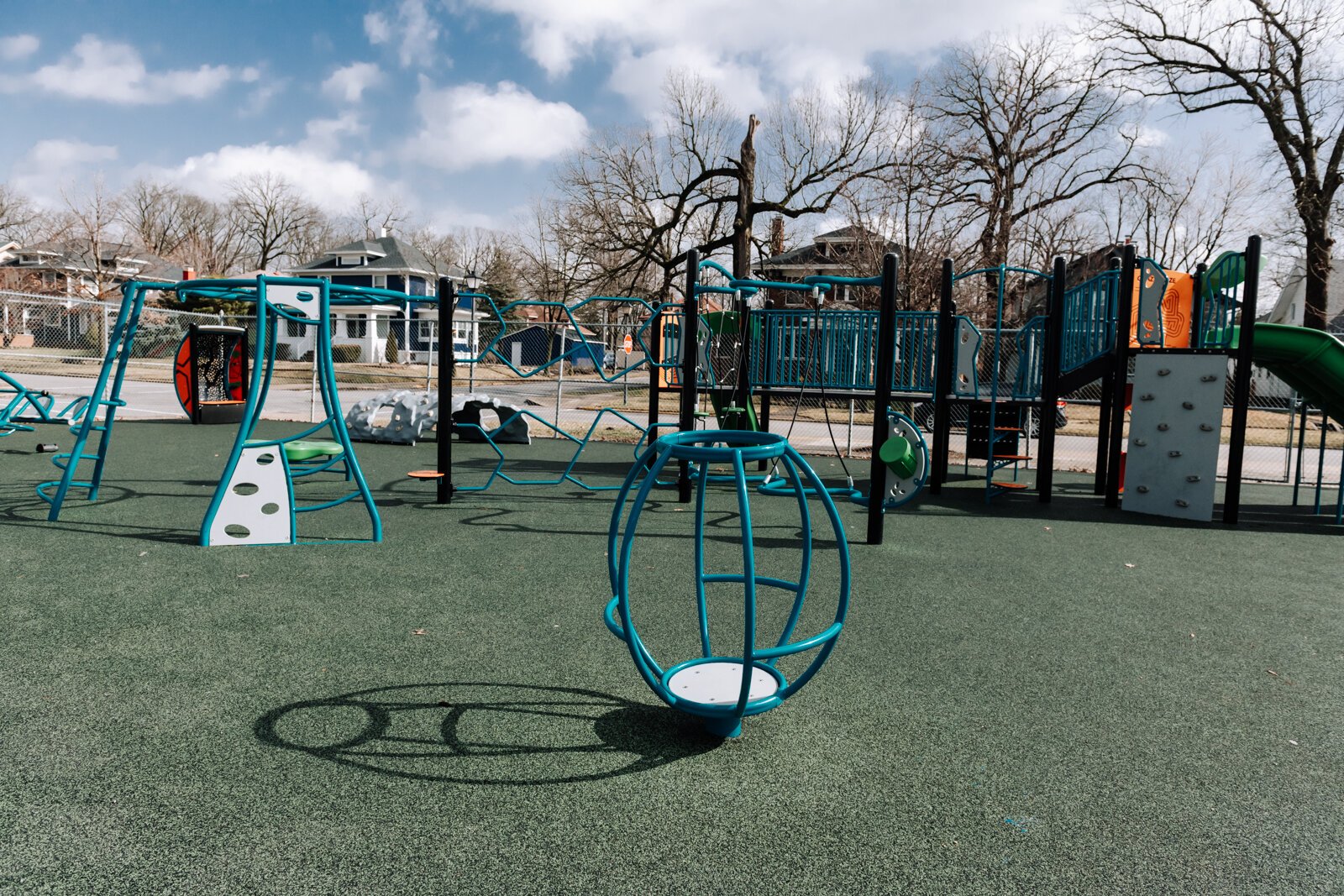 Playground equipment at Forest Park Elementary School.