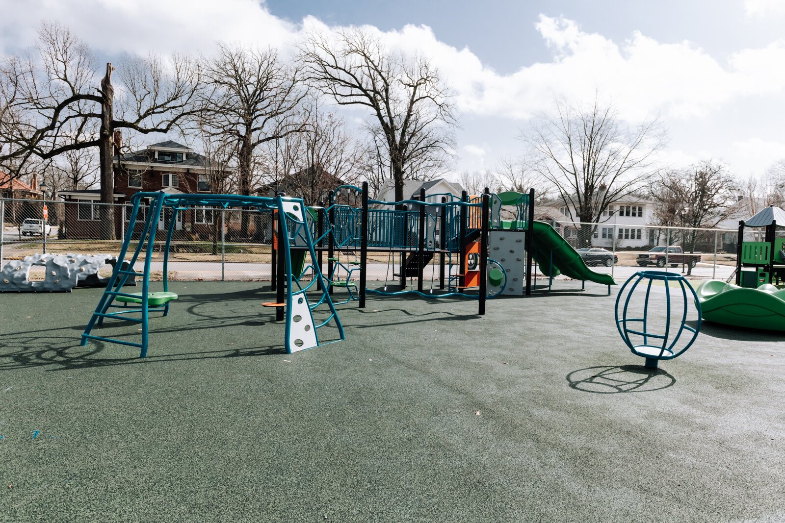 Playground equipment at Forest Park Elementary School.