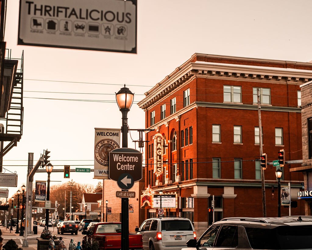 The view from Market Street in Wabash.