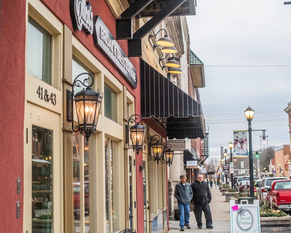 Wabash residents walks down Market Street.