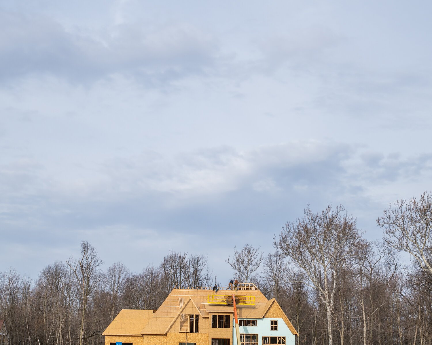 A new house under construction in Kenter Creek.