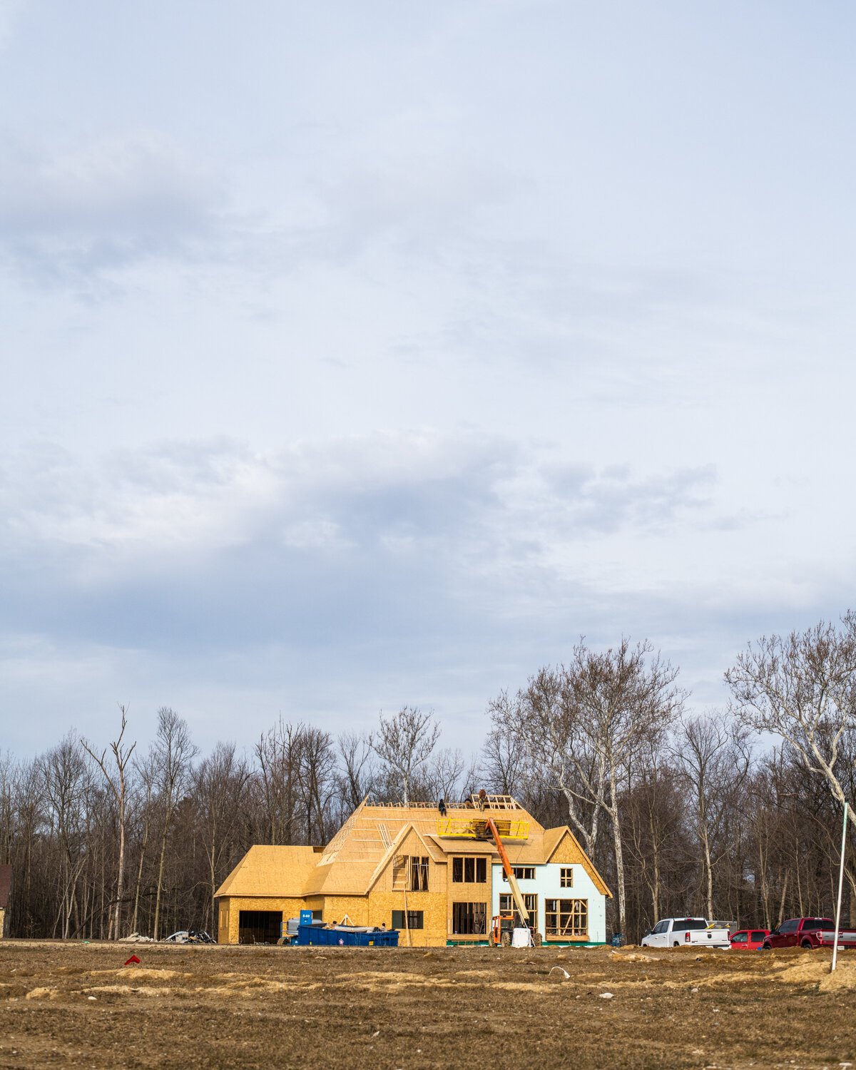 A new house under construction in Kenter Creek.