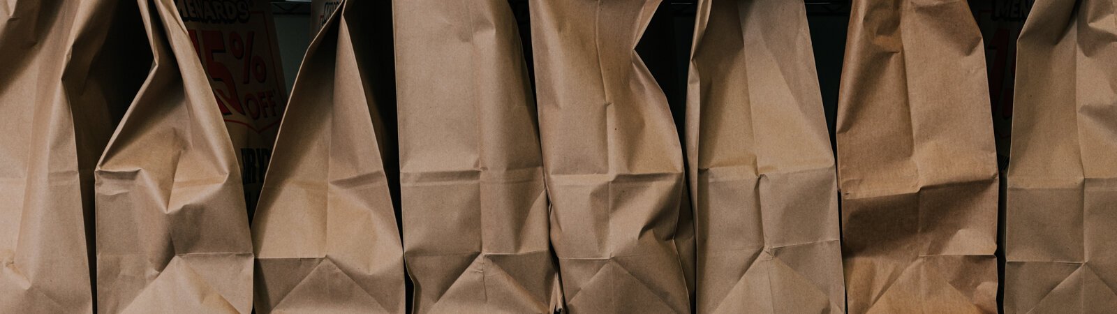 Holiday bags at the foodbank at Wellspring Interfaith Social Services on Broadway St. in Fort Wayne, IN.