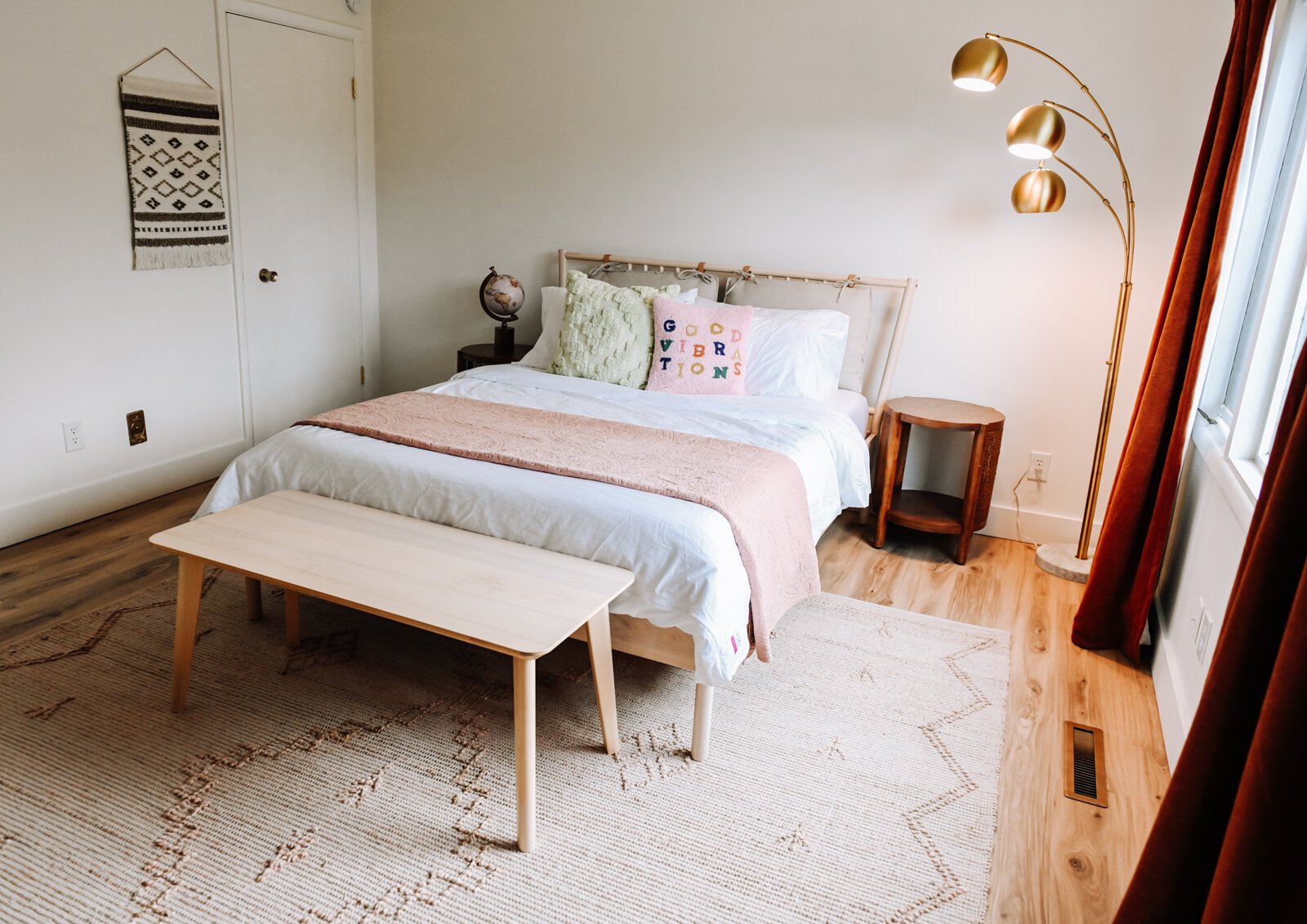 The master bedroom features tons of natural light.