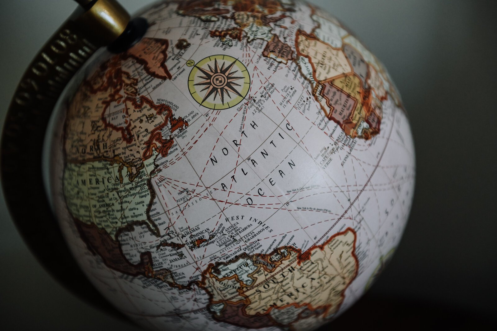 A globe in the master bedroom in the Airbnb owned by Olivia Nelson in Fort Wayne.