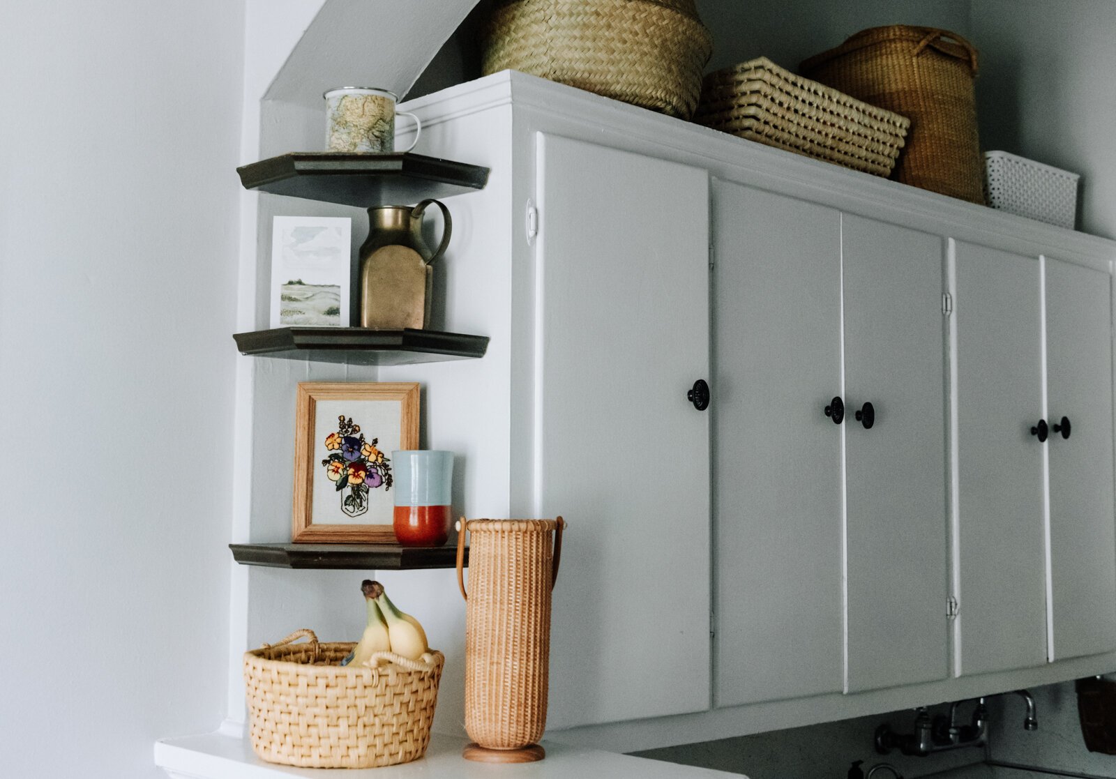 The kitchen corner in the apartment of Jamie Curtis on Edgewater Ave.