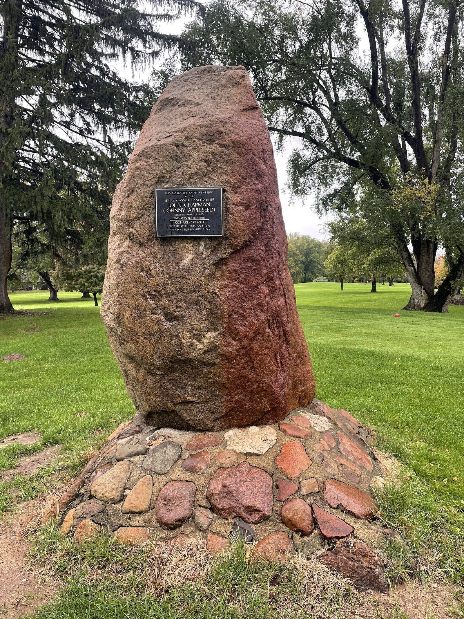 Canterbury Green lays claim to the burial site of John Chapman, known as Johnny Appleseed. Others are likely buried where the golf course now operates.