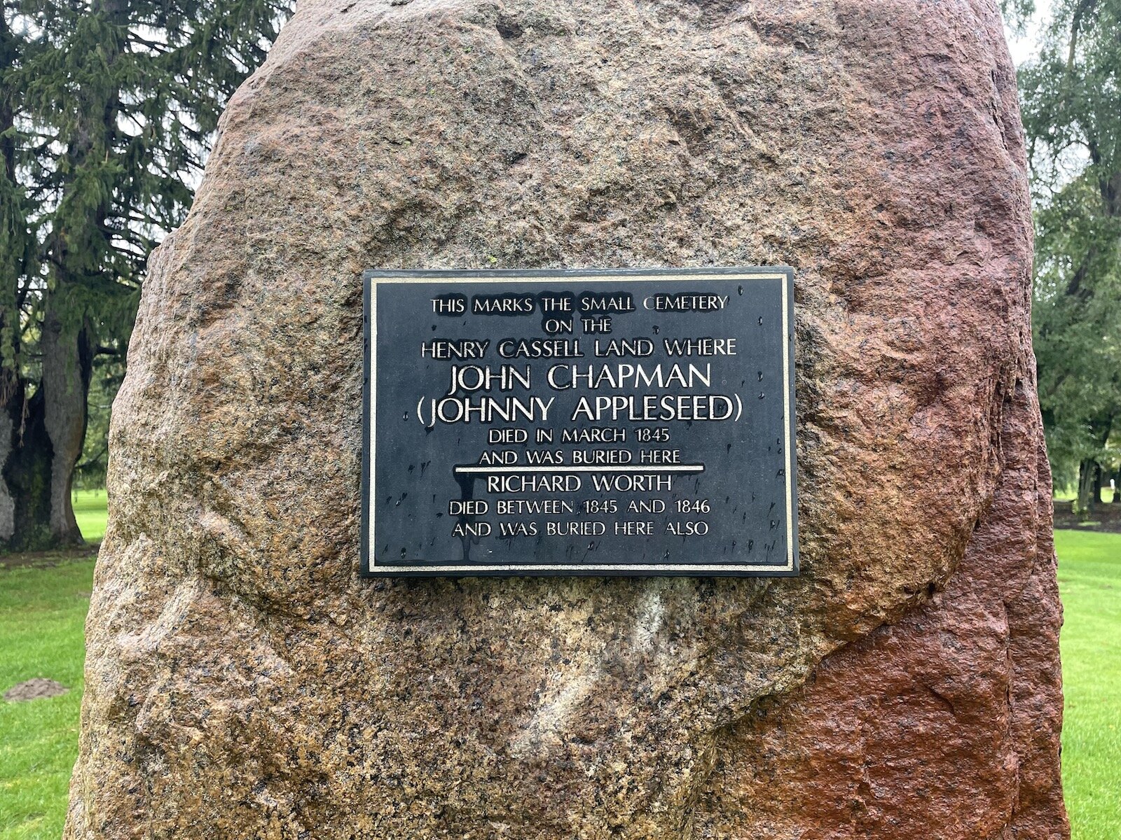 Canterbury Green lays claim to the burial site of John Chapman, known as Johnny Appleseed. Others are likely buried where the golf course now operates.