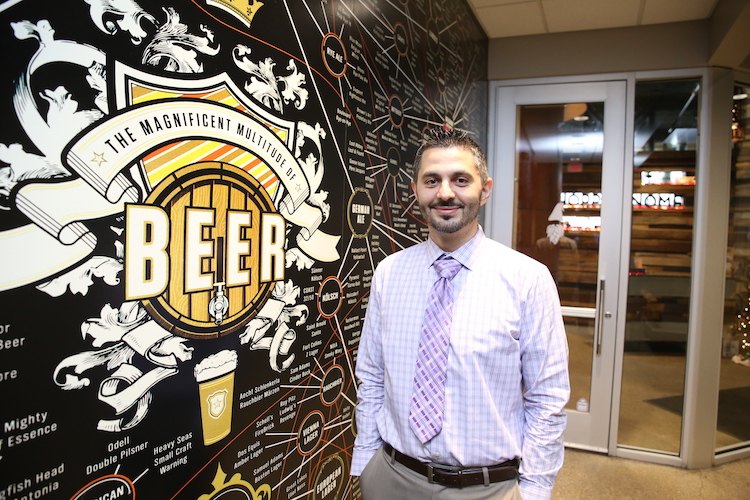 James Khan at his restaurant The Hoppy Gnome in Downtown Fort Wayne.