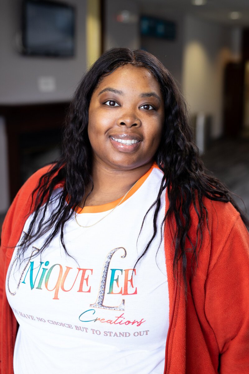 Jillian Lee, owner of UniqueLee Creations, a Fort Wayne-based business that specializes in rhinestone appliques and customizing basic Converse sneakers with blinged out flair.