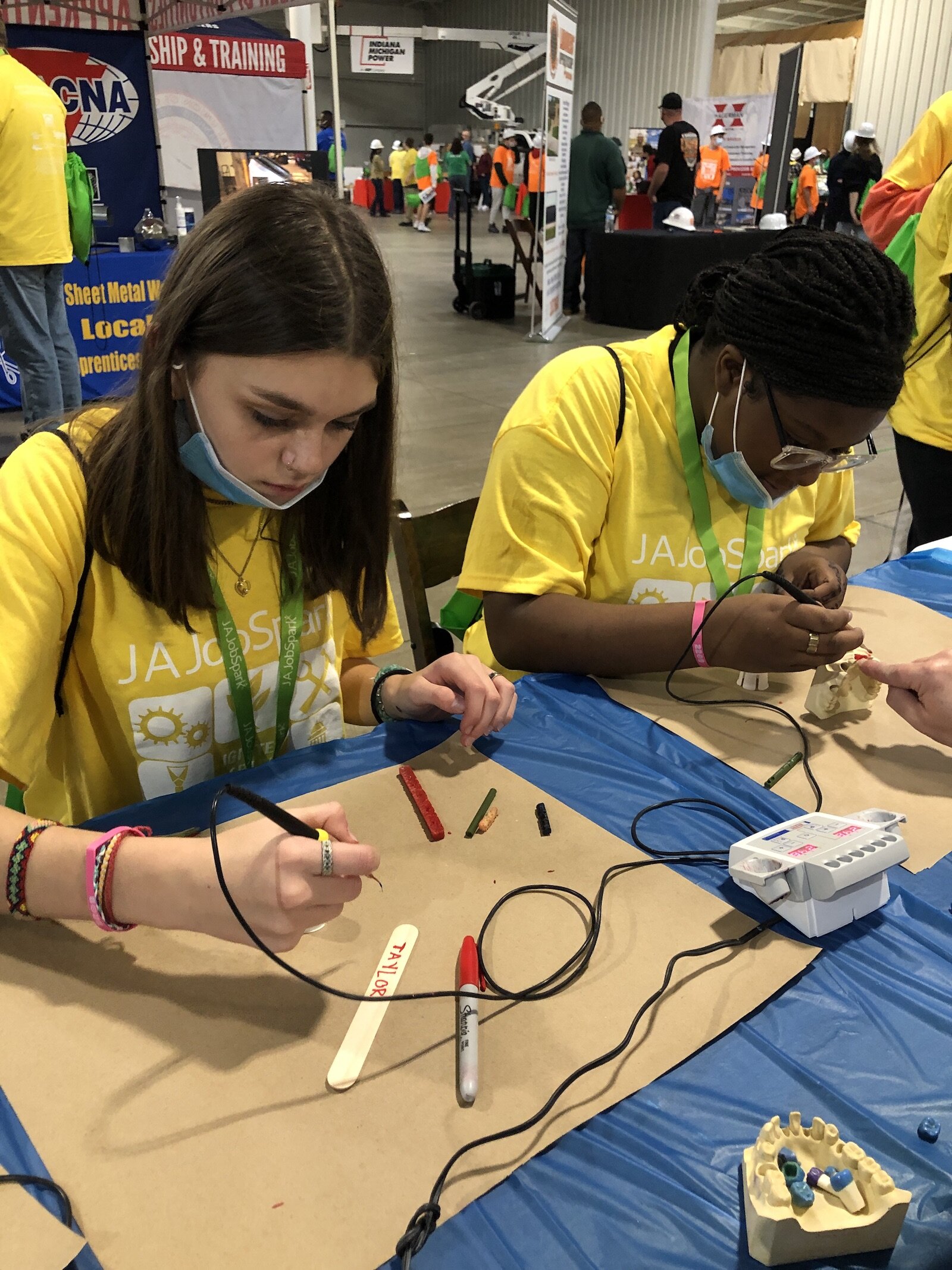 Students participate in the first in-person JA JobSpark event in 2021 hosted by JA of Northern Indiana.