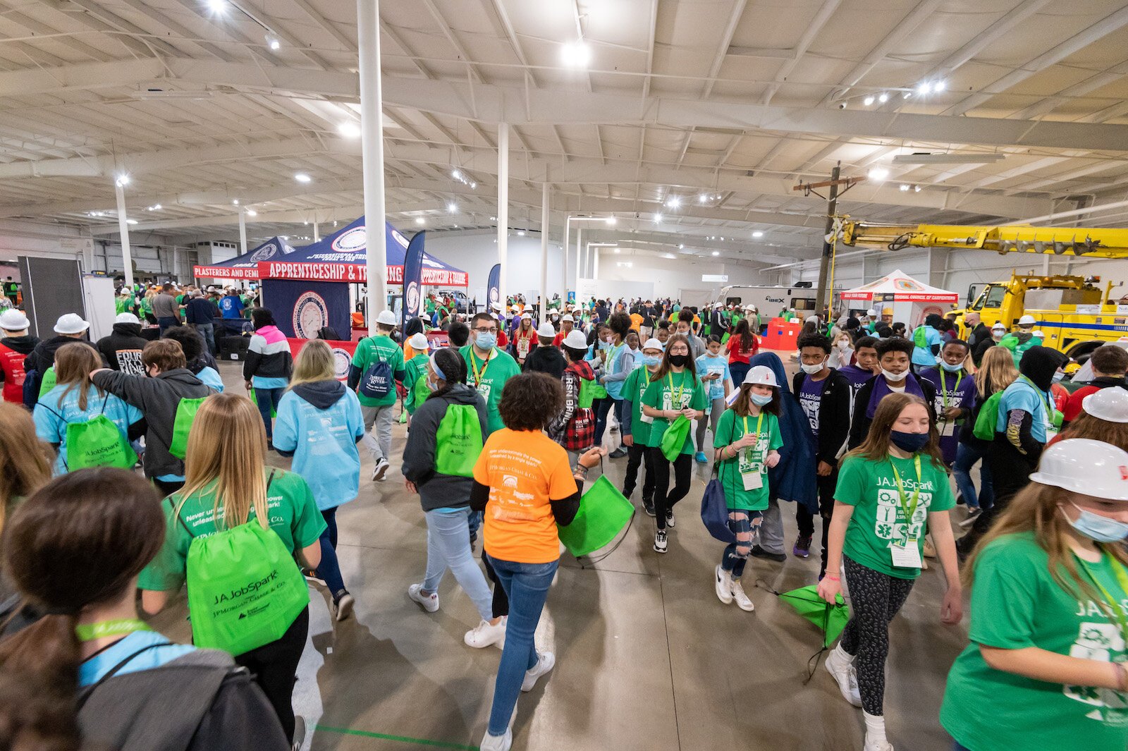 Students and professionals participate in the first in-person JA JobSpark event in 2021 hosted by JA of Northern Indiana.