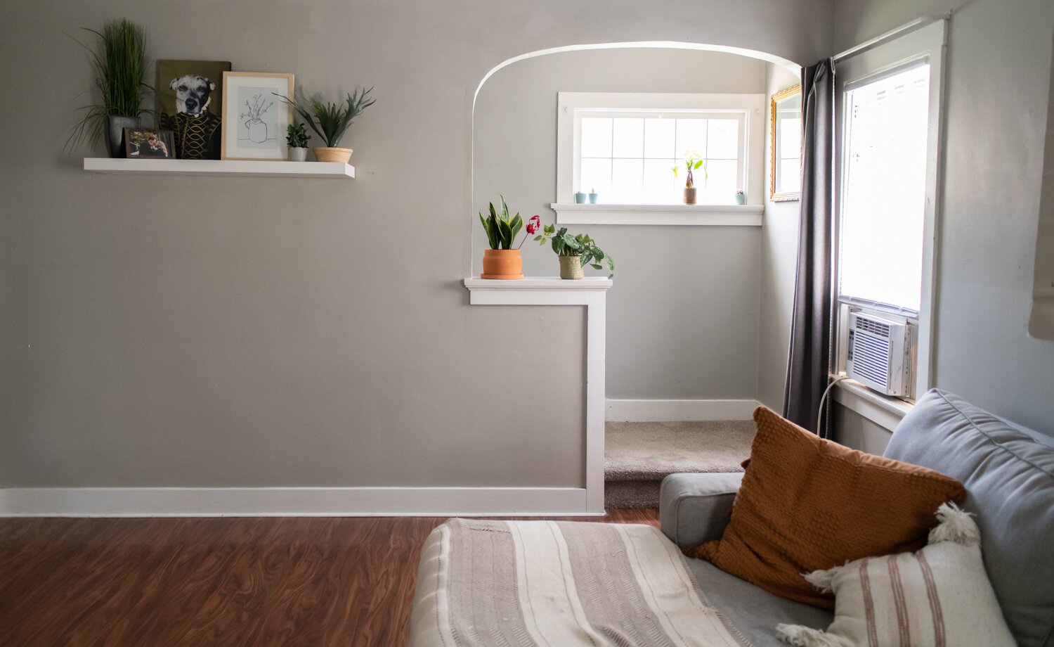 Arched doorways in the living room are a family favorite.