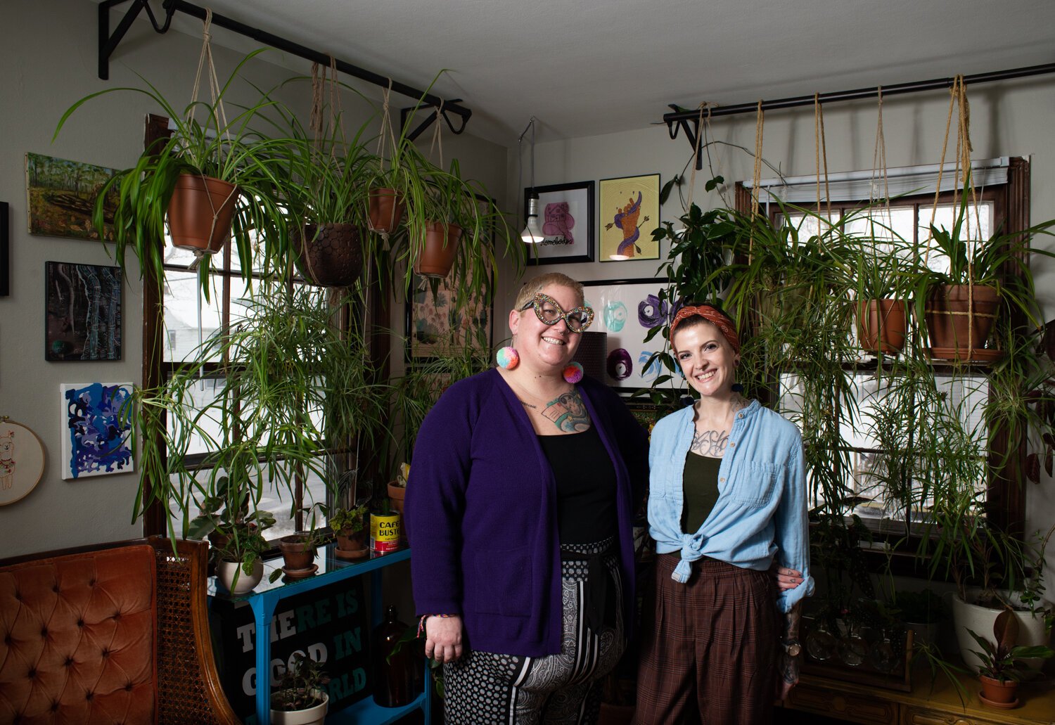 Roommates and best friends, Katie Jo and Tobi Newson, share their intimate, artsy Fort Wayne home.