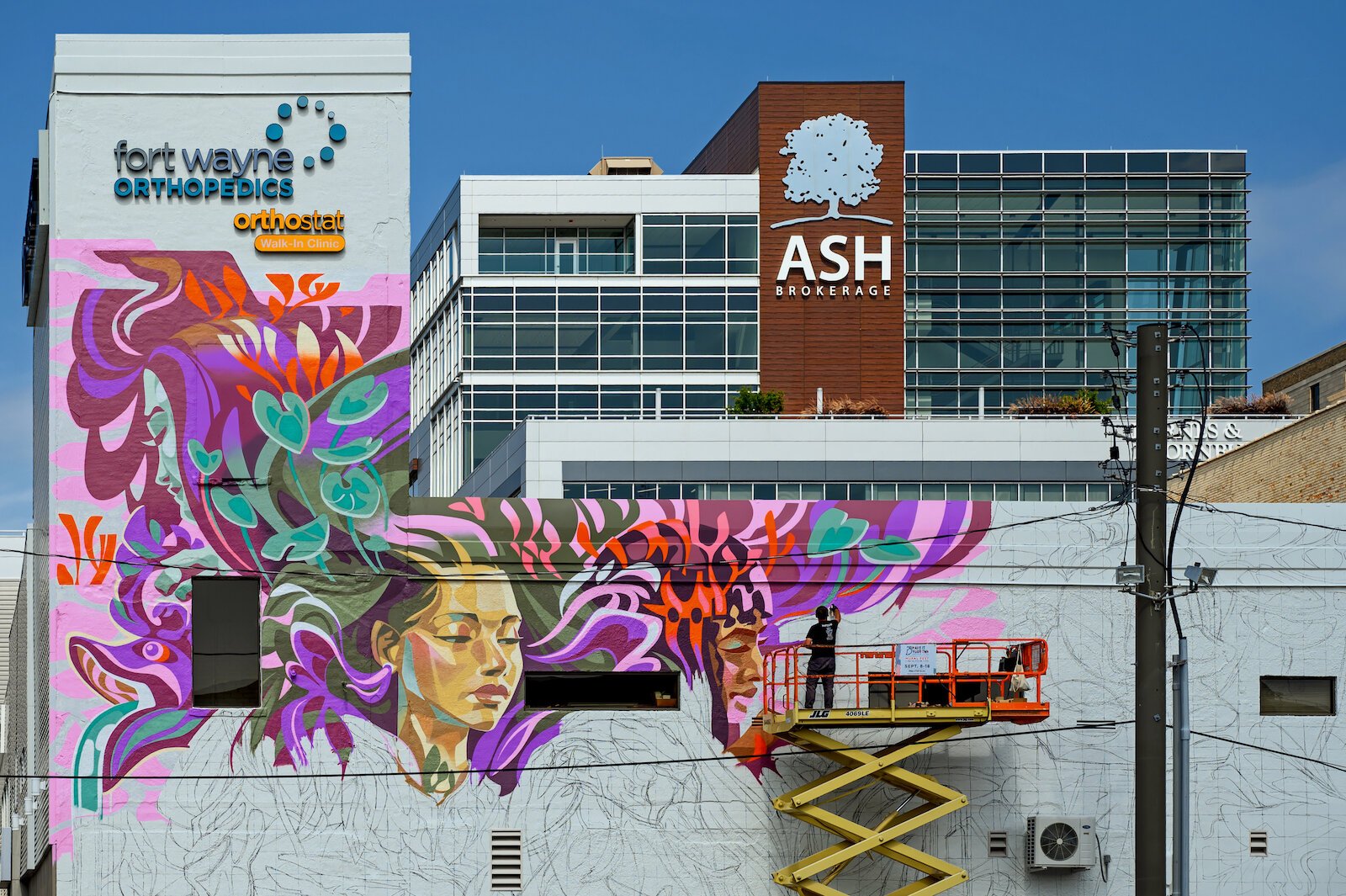 The theme of Key Detail’s mural is the confluence of the city's three rivers: the St. Joseph, the St. Marys, and the Maumee.