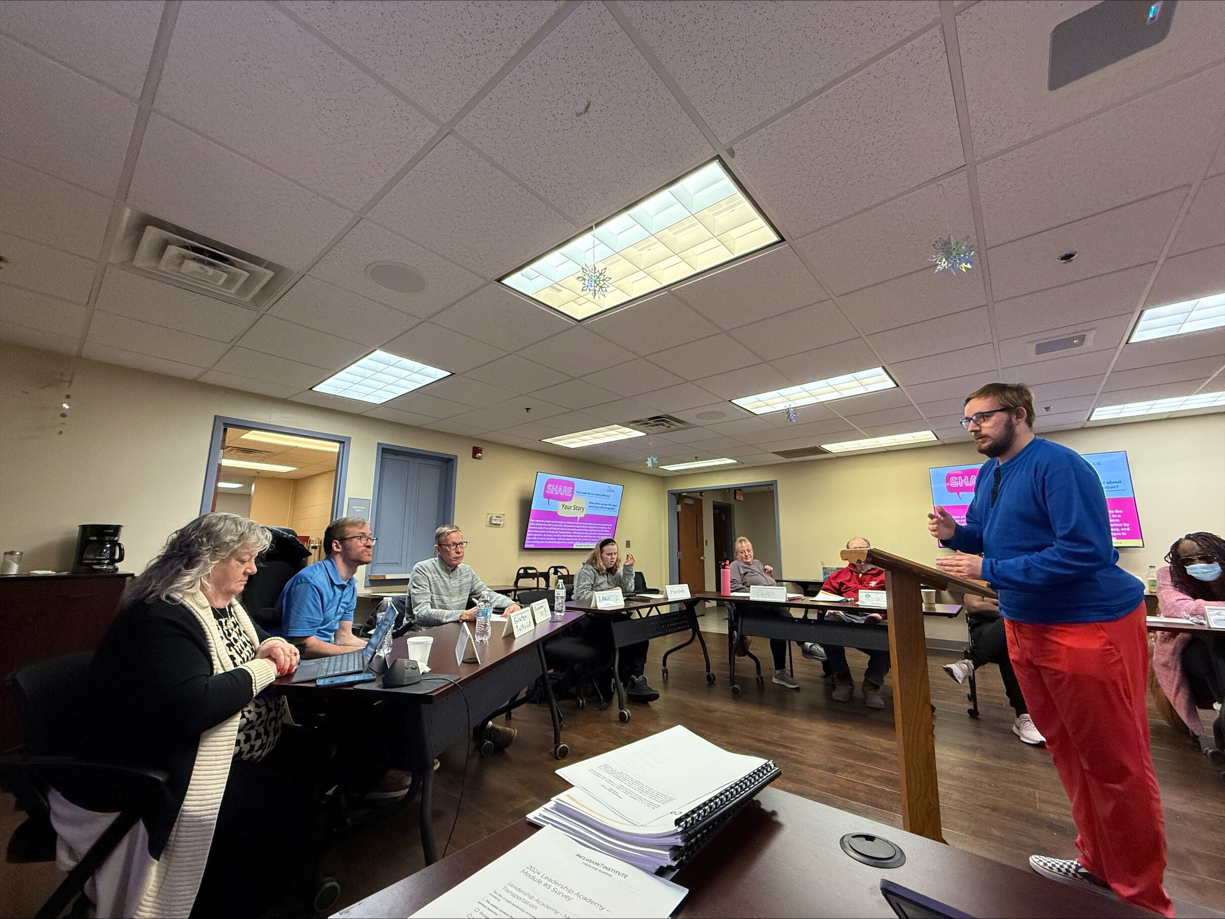 Practicing public speaking is part of the Leadership Academy's curriculum.