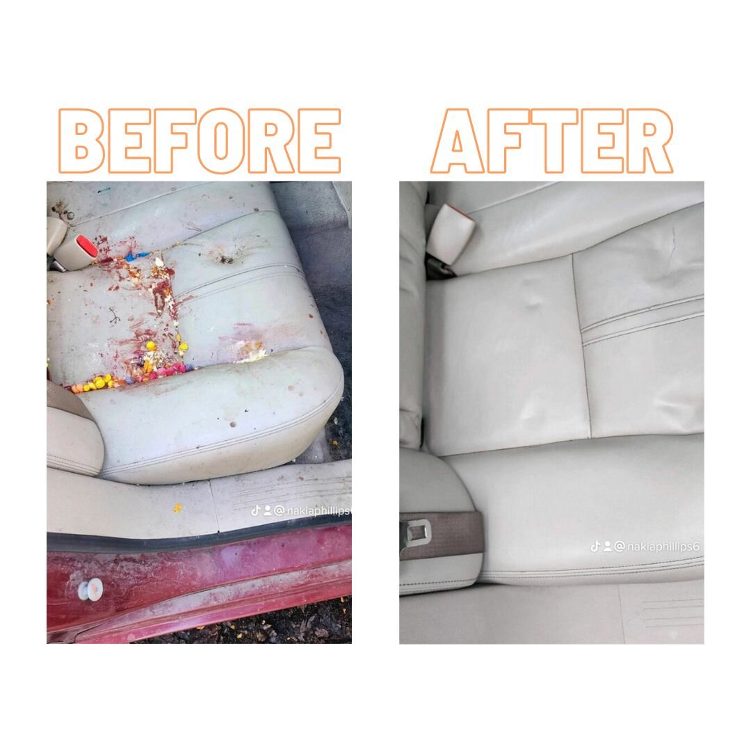 Before and after photos of work done by Keepin' It Klean Mobile Detailing.