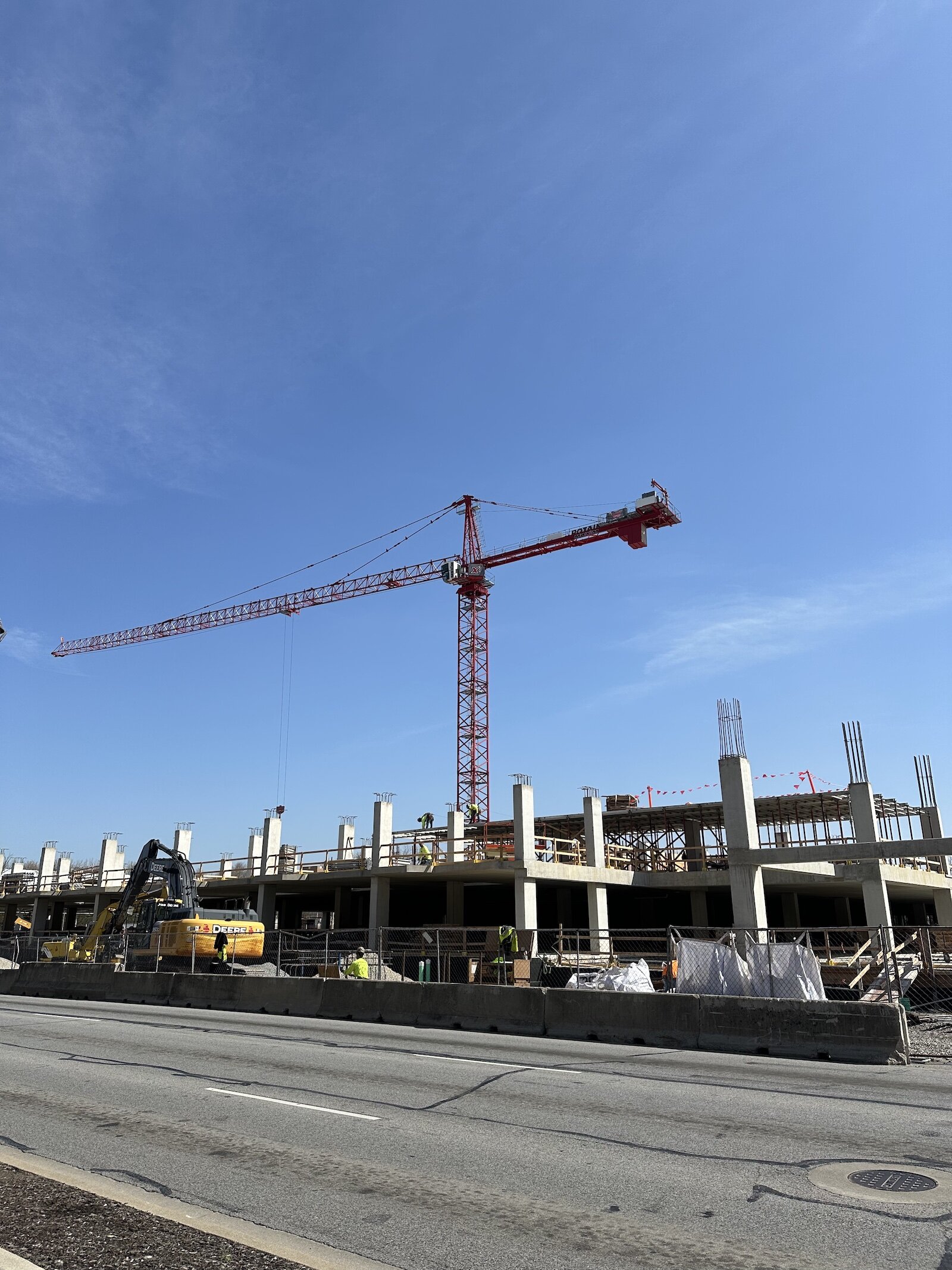 Construction crews are currently working on the garage for The Lofts at Headwaters Park.