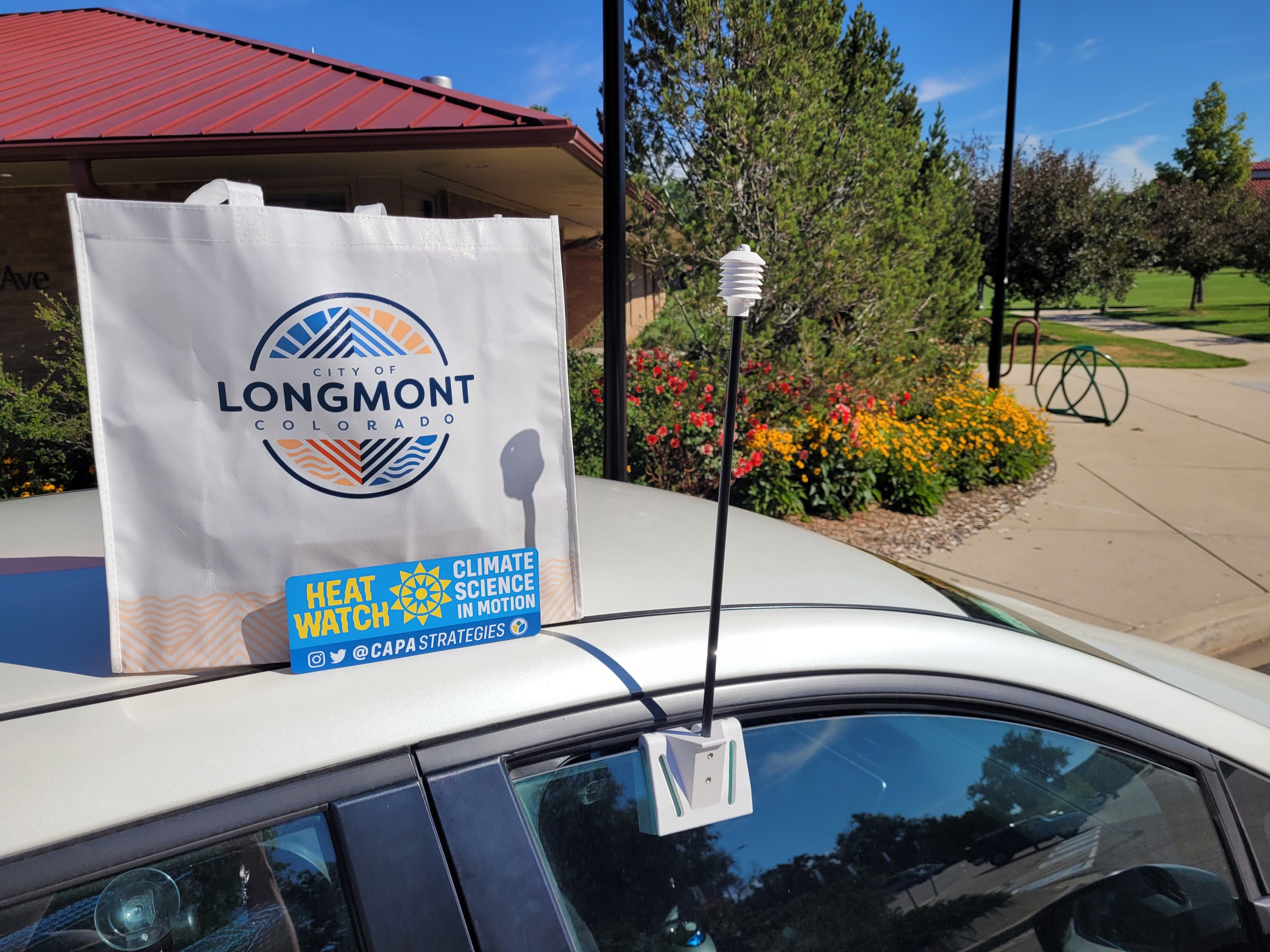 A heat sensor from CAPA Strategies attached to a car in Colorado.