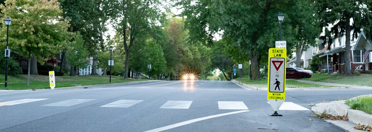 Crosswalks create connectivity along North Anthony Boulevard in Fort Wayne.