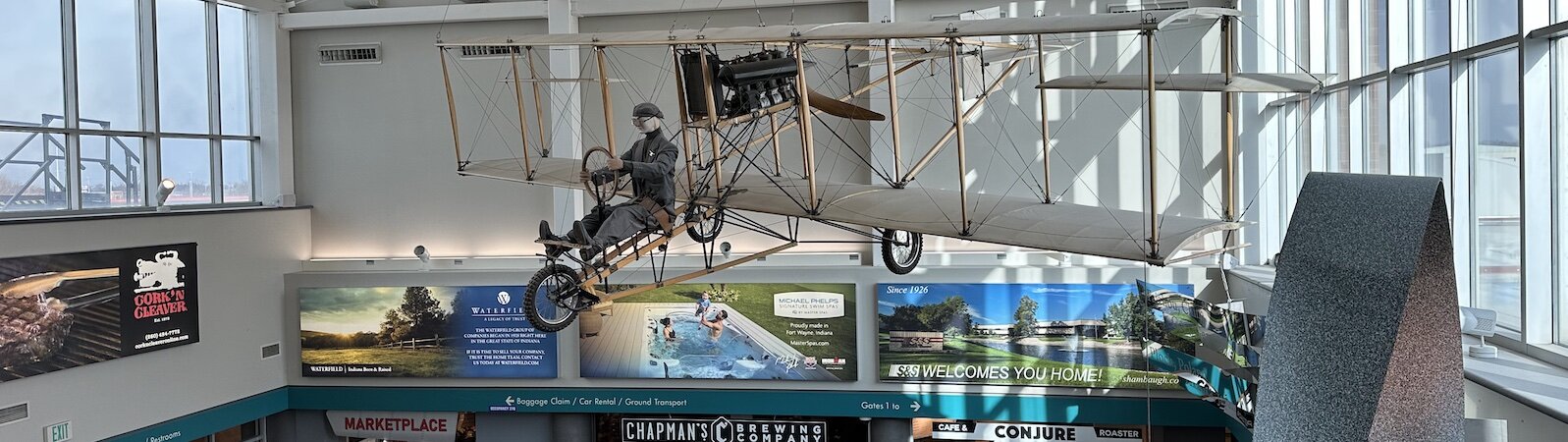 Inside the terminal at Fort Wayne International Airport.
