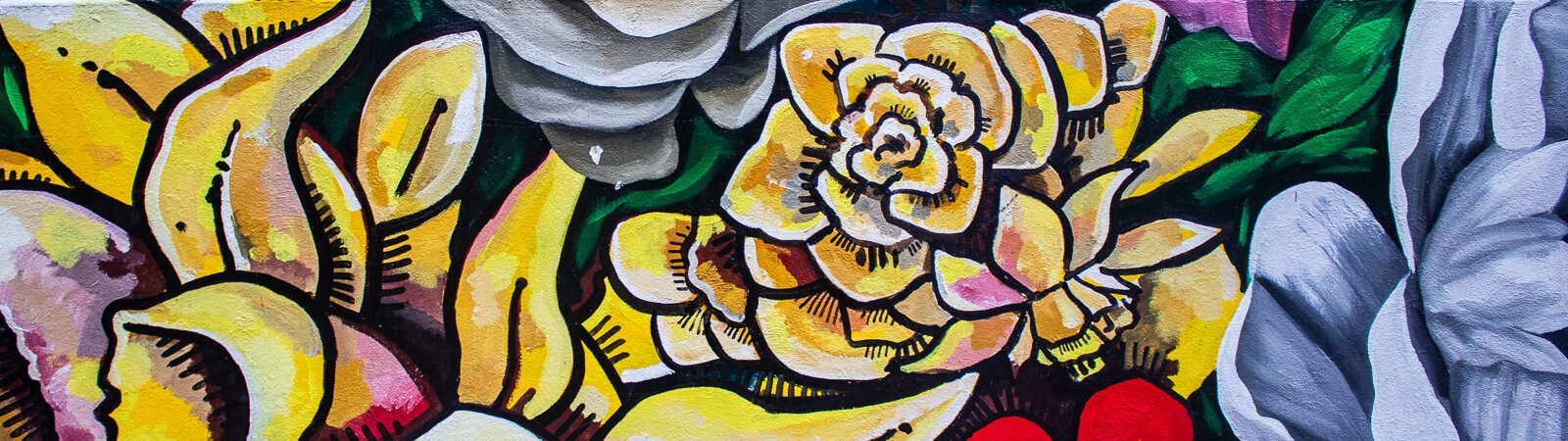 Part of the mural "Hello, Fort Wayne."