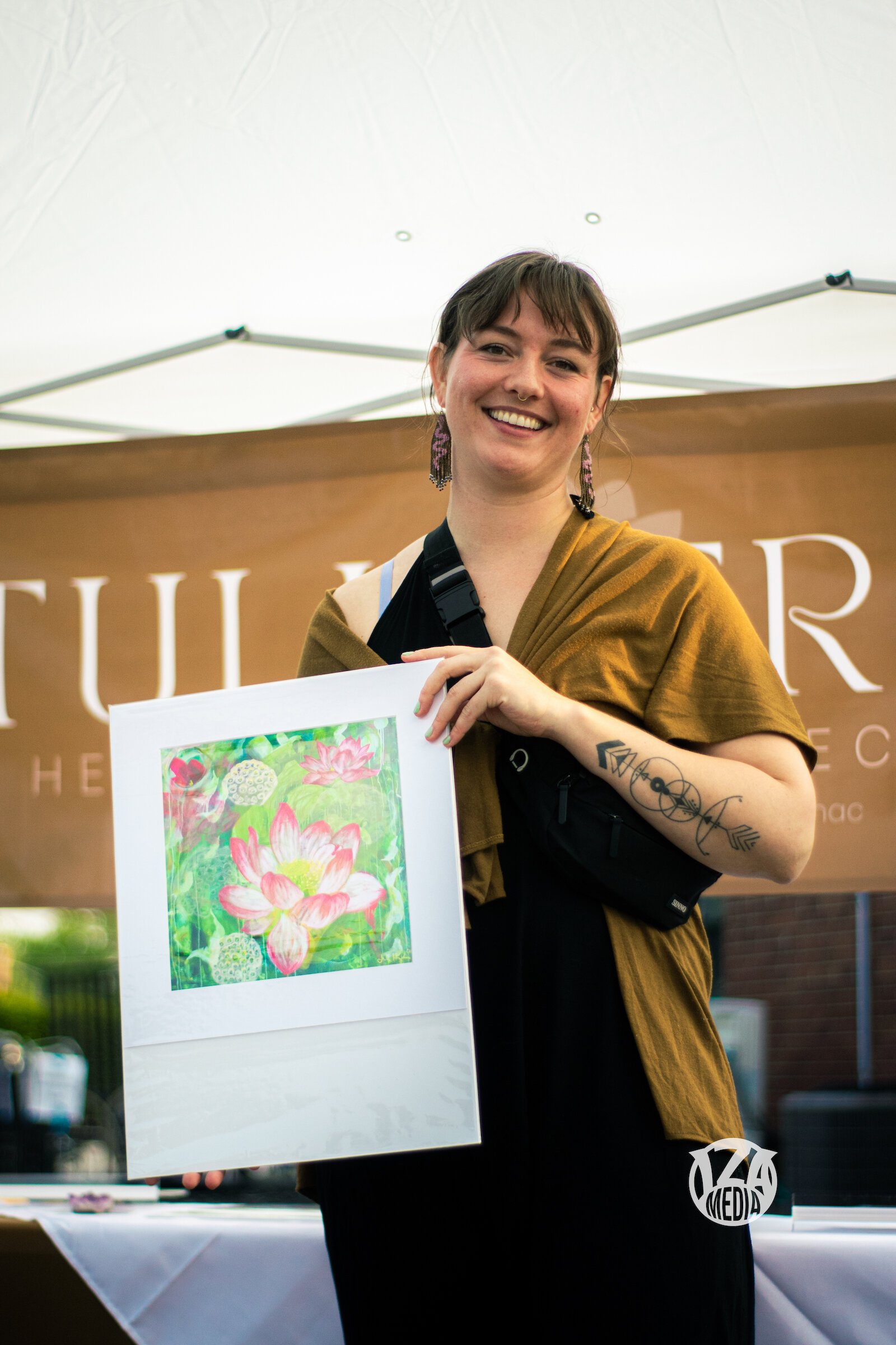 Julia Hyndman, Owner of Tulip Tree Healing, at Garden Night Market.