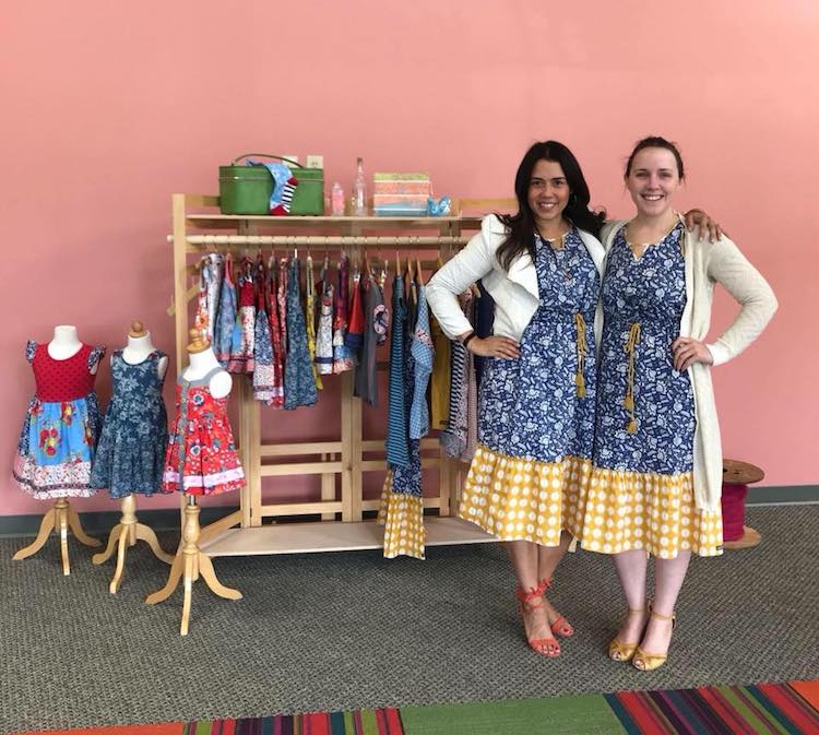 Jennifer Bermejo, right, works for Matilda Jane Clothing.