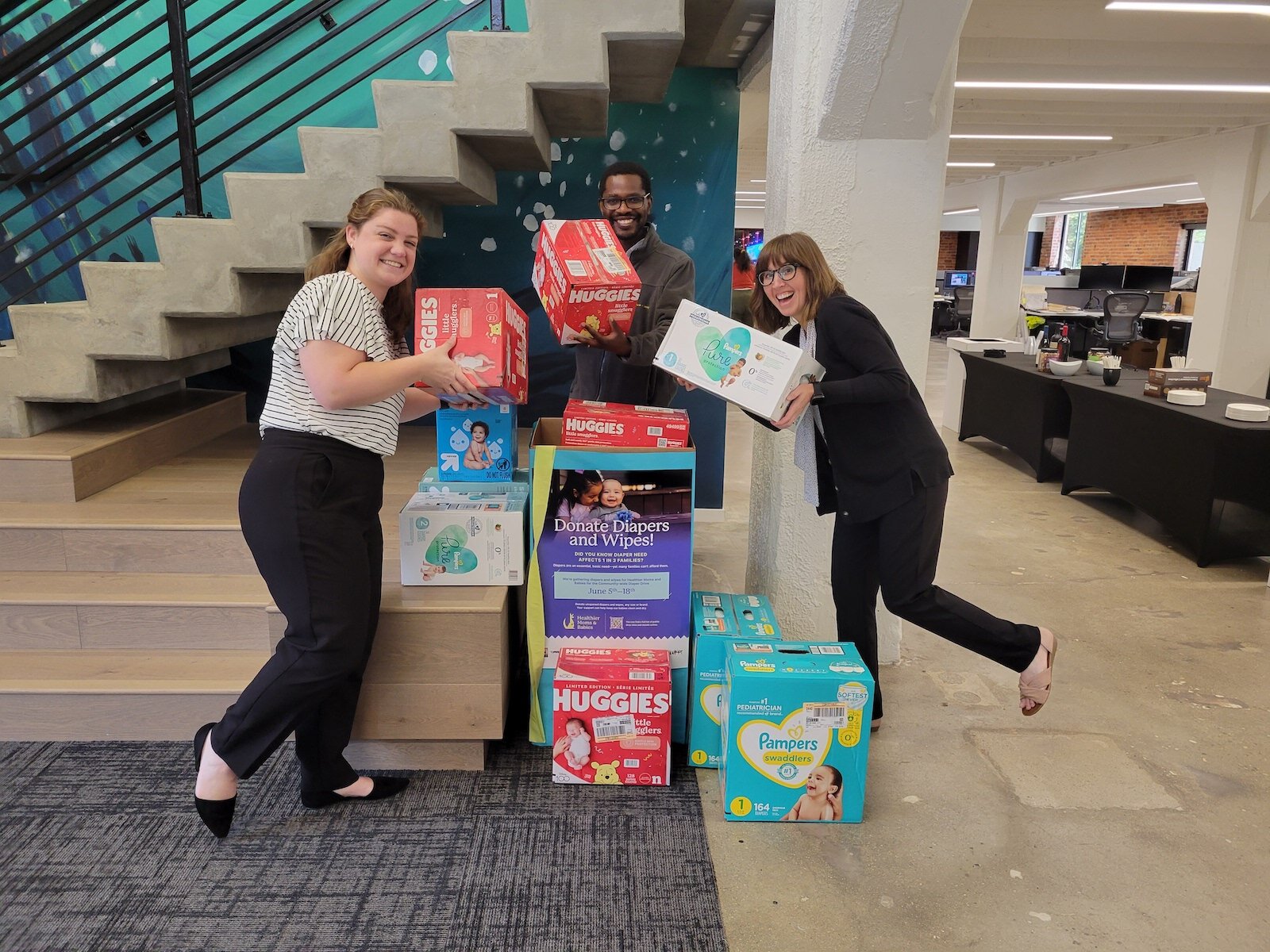 Diapers dropped of at the MKM offices during the 2023 drive.