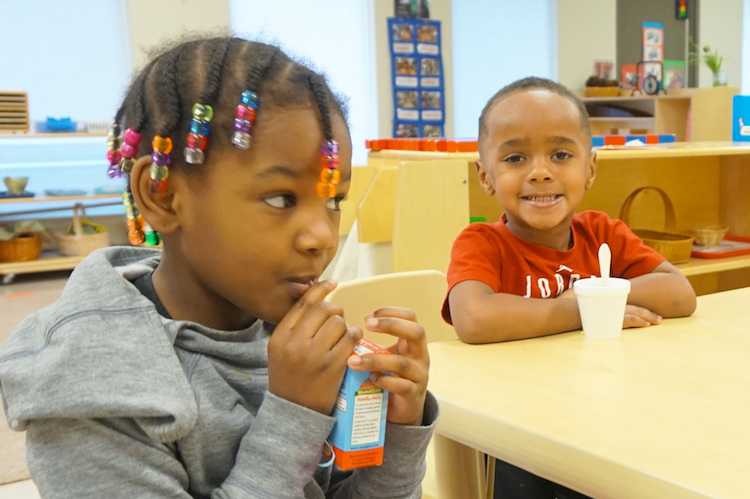 Students at MLK Montessori School learn to share and work as a team.