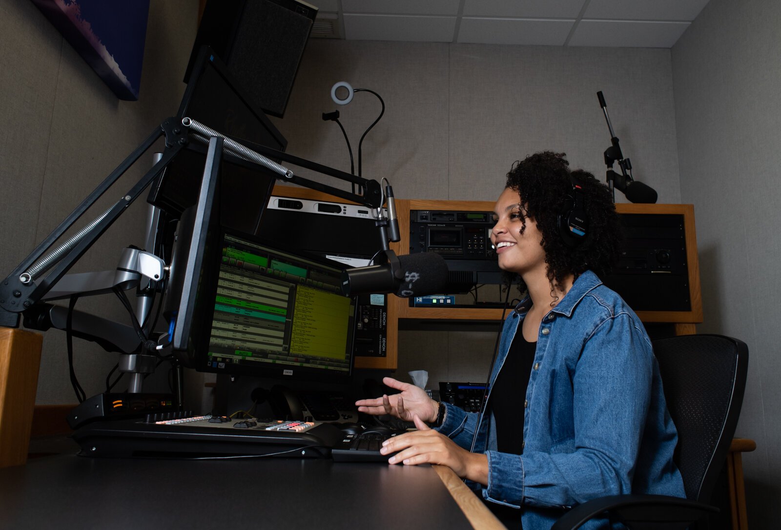 Monique Moss, Program Director/On-Air Personality at Rhythm & Praise 90.3 HD2, works at the station at 1115 W. Rudisill Blvd.