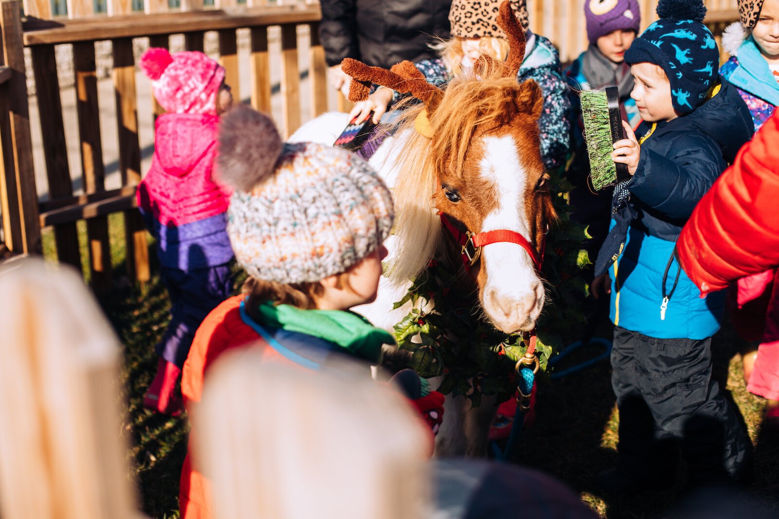 Spending time outside is part of the daily schedule for children at The Montessori School at Wabash Presbyterian Church.