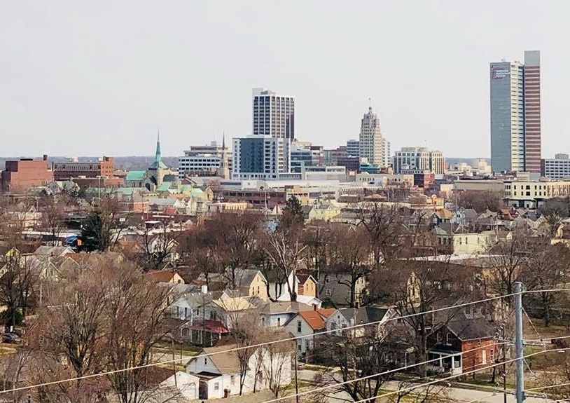 A view of the neighborhoods surrounding Building 26 of the Electric Works campus.