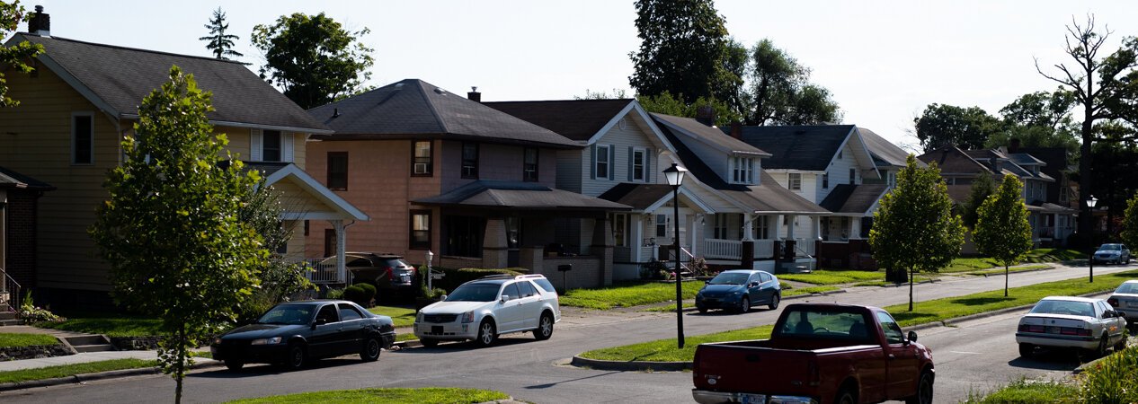 A busy neighborhood street in South East Fort Wayne.