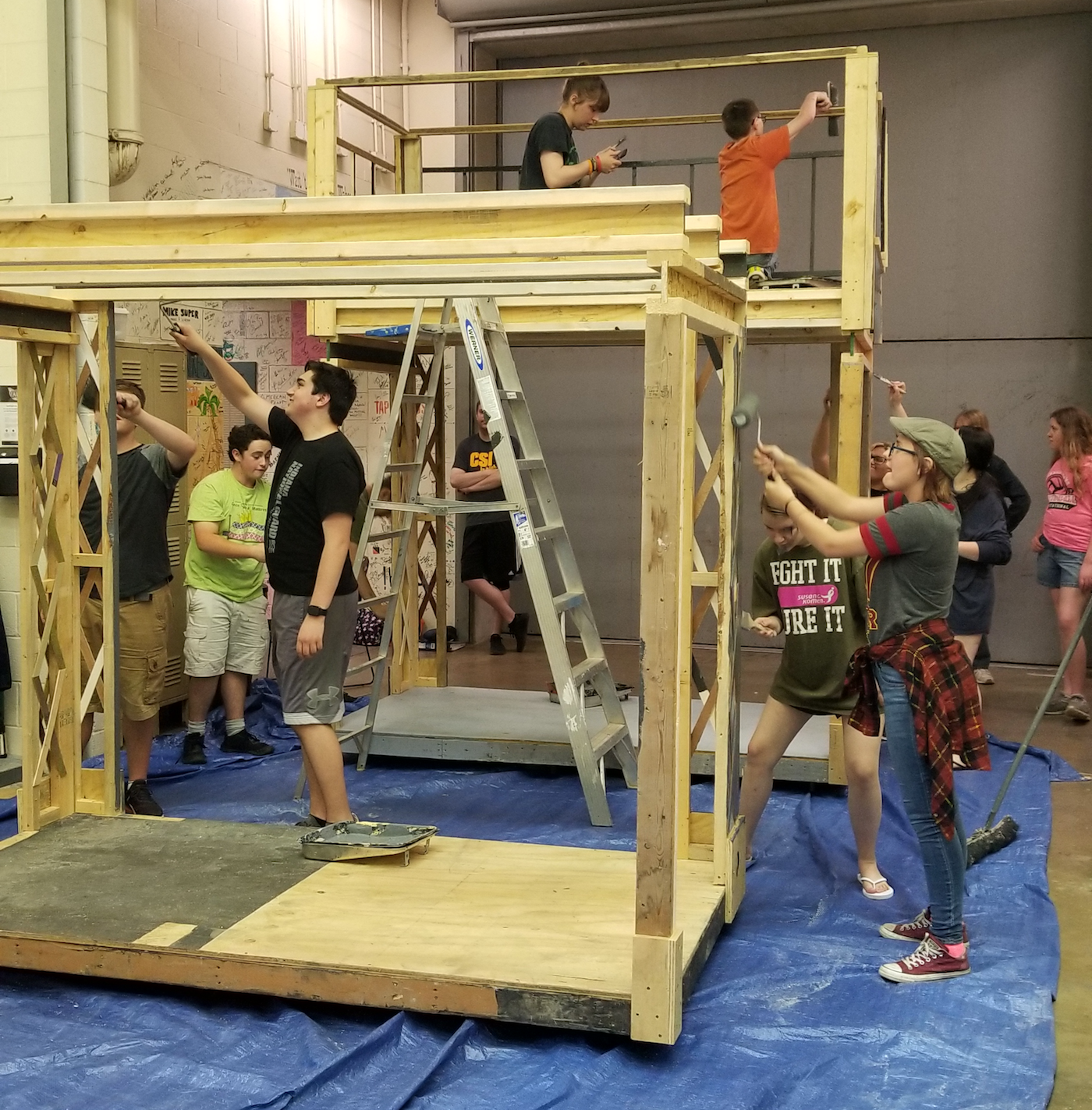 Honeywell Summer Theatre students work on a production of "Newsies."