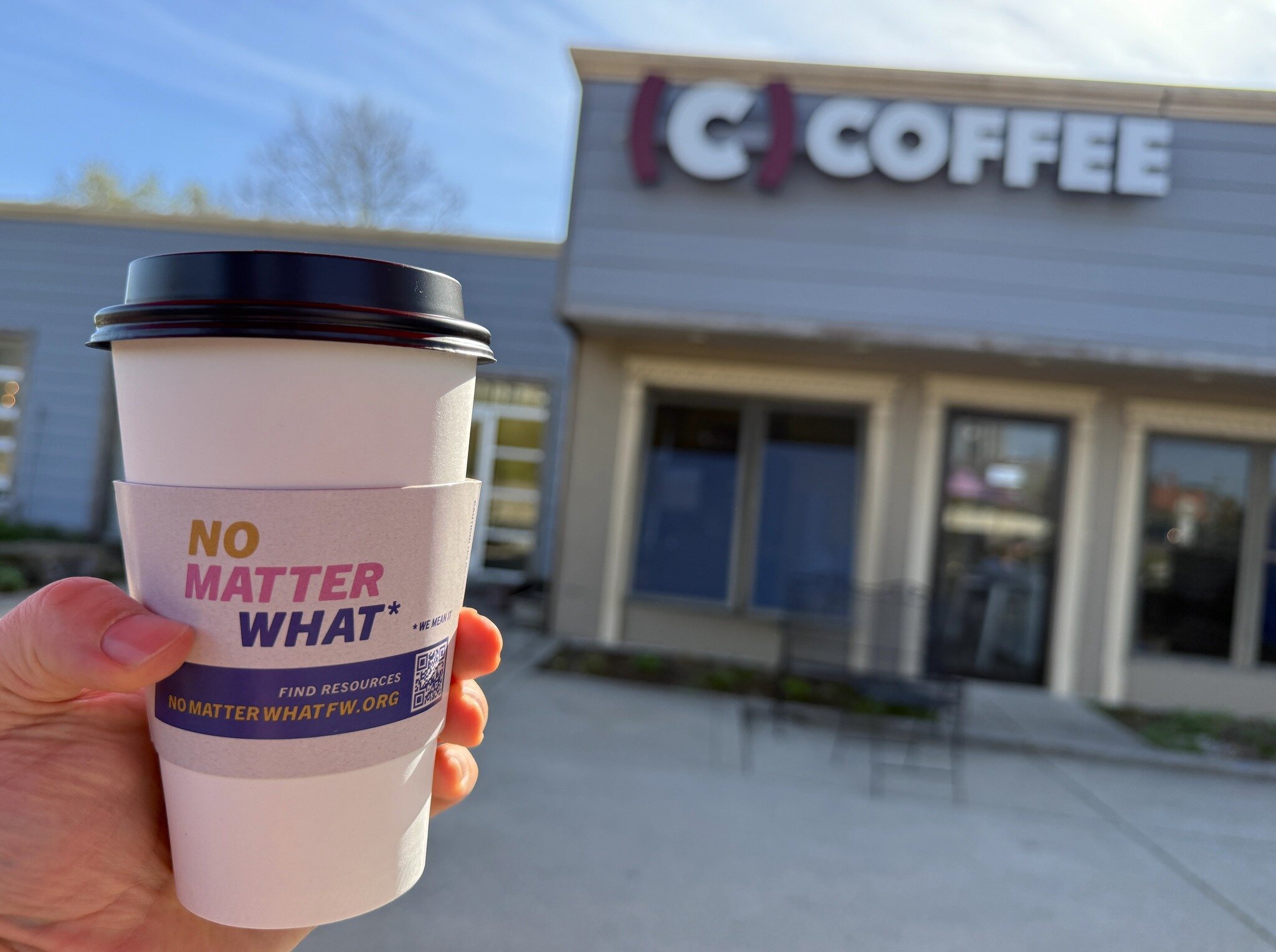 No Matter What coffee sleeve from the 2025 campaign
