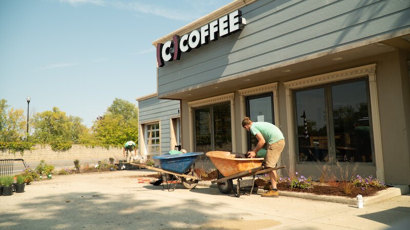 A new landscape design at Conjure Coffee will enhance the local environment.