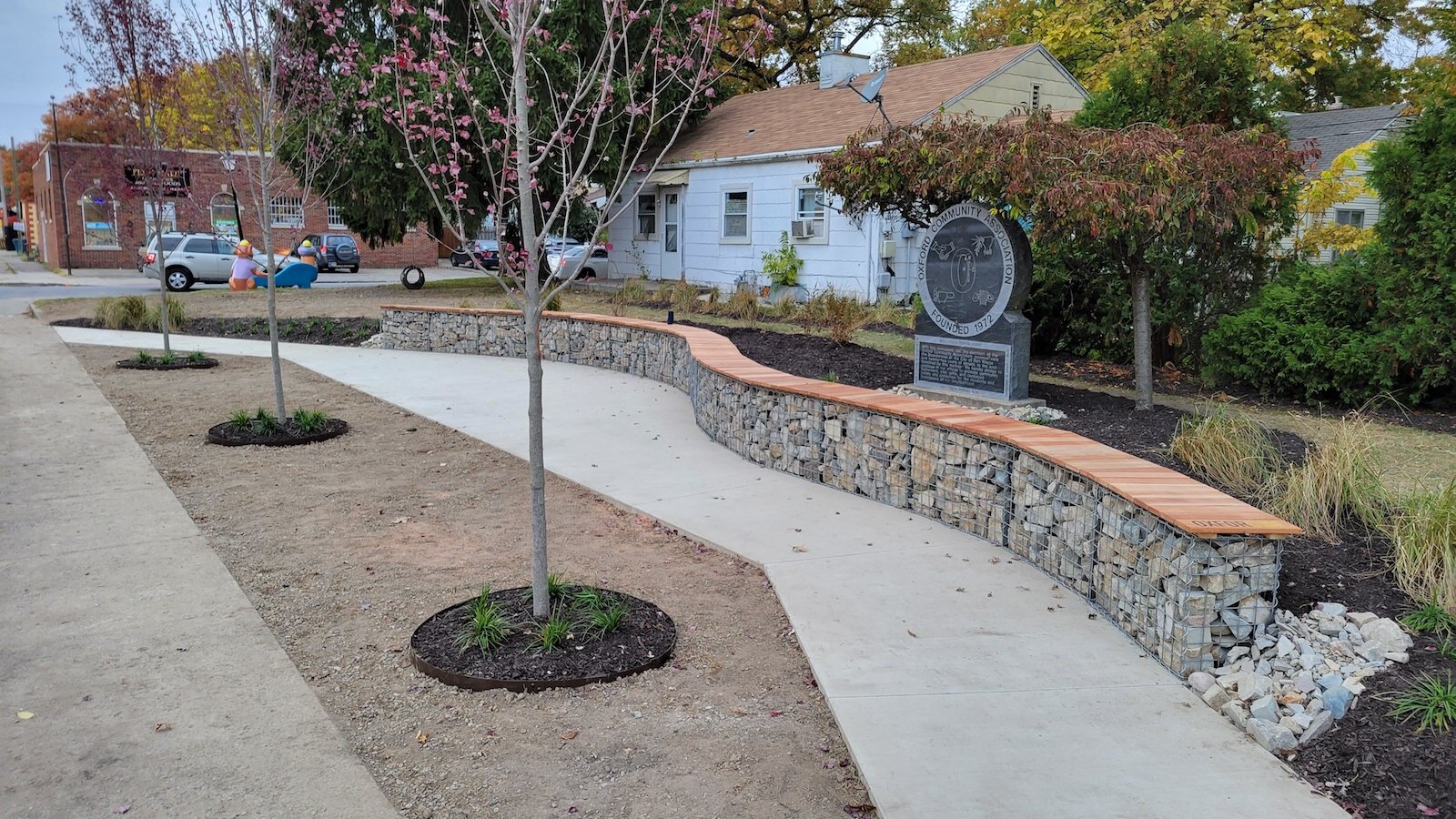 Design Collaborative's team worked with the Oxford Community Association in South East Fort Wayne to turn some underutilized land into a small resting place for residents.