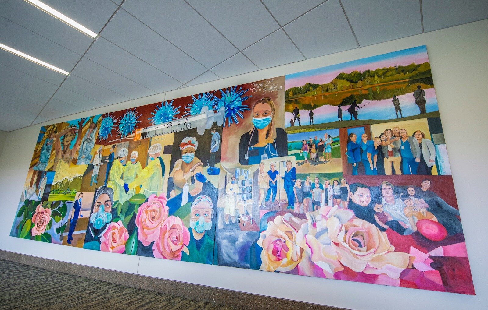 A pandemic-inspired mural by Jason O’Connell, 51, an RN at Parkview Heart Institute.