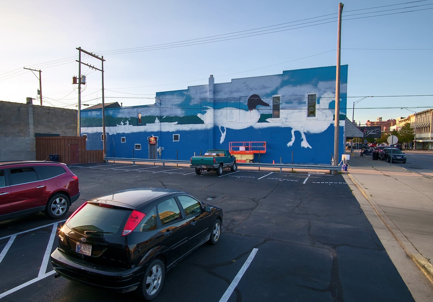 Parsley's mural features lake life and wildlife native to the Warsaw area.